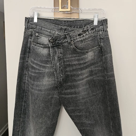 R13 Peyton Black Crossover Jeans Size 25 - Picture 6 of 16